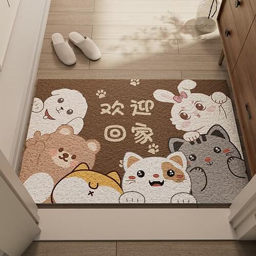 Light Luxury Home Floor Mat Door Entry Floor Mat Can Be Cut Silk Ring Floor Mat, Dirt-Resistant And Easy To Take Care Of Floor Mat Non-Slip Mat