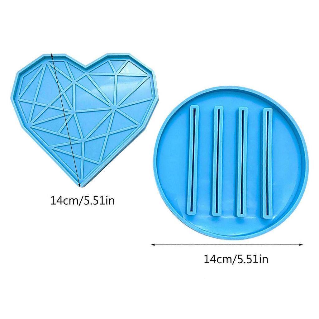 Resin Coaster Molds for Epoxy Resin,4pcs Crystal Coaster Mold with Holder Mold,Silicone Coaster Molds for Resin Casting