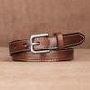 Retro New Belt Men'S First Layer Cowhide Whole Leather Versatile Tree Paste Leather Needle Buckle Belt Middle-Aged And Young Men'S Belt