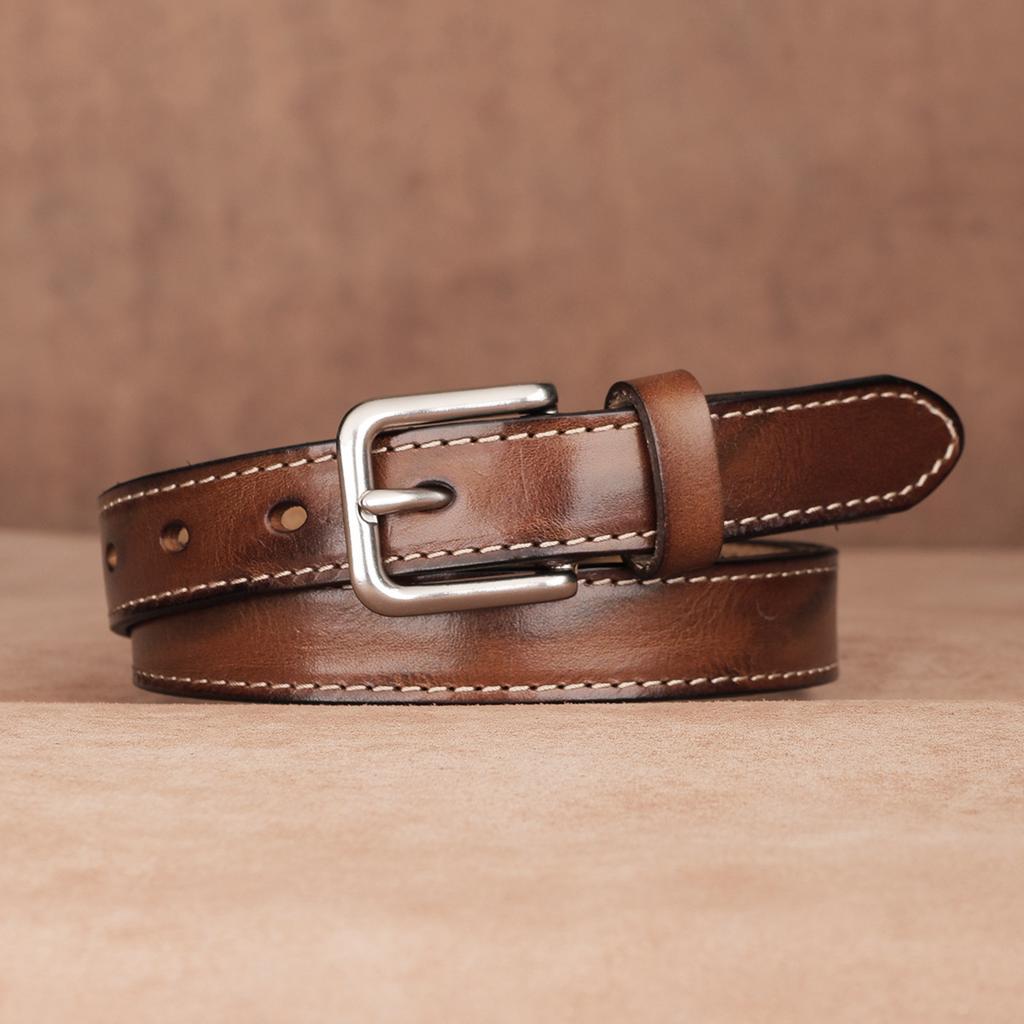 Retro New Belt Men'S First Layer Cowhide Whole Leather Versatile Tree Paste Leather Needle Buckle Belt Middle-Aged And Young Men'S Belt
