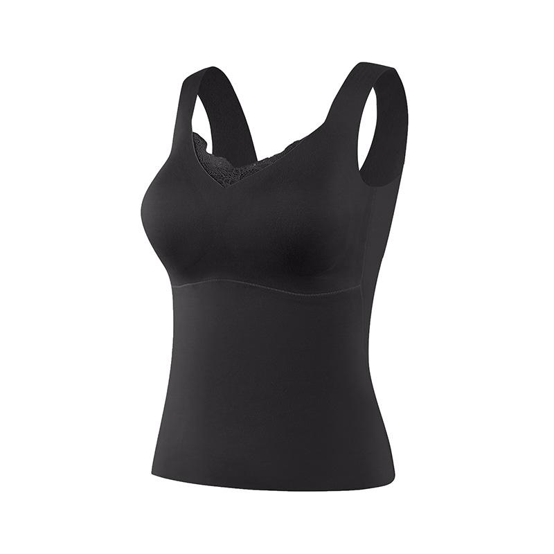 

Бесшовный жилет из тутового шелка с кружевной спинкой, приталенный, теплый XL (65-72.5 kg)