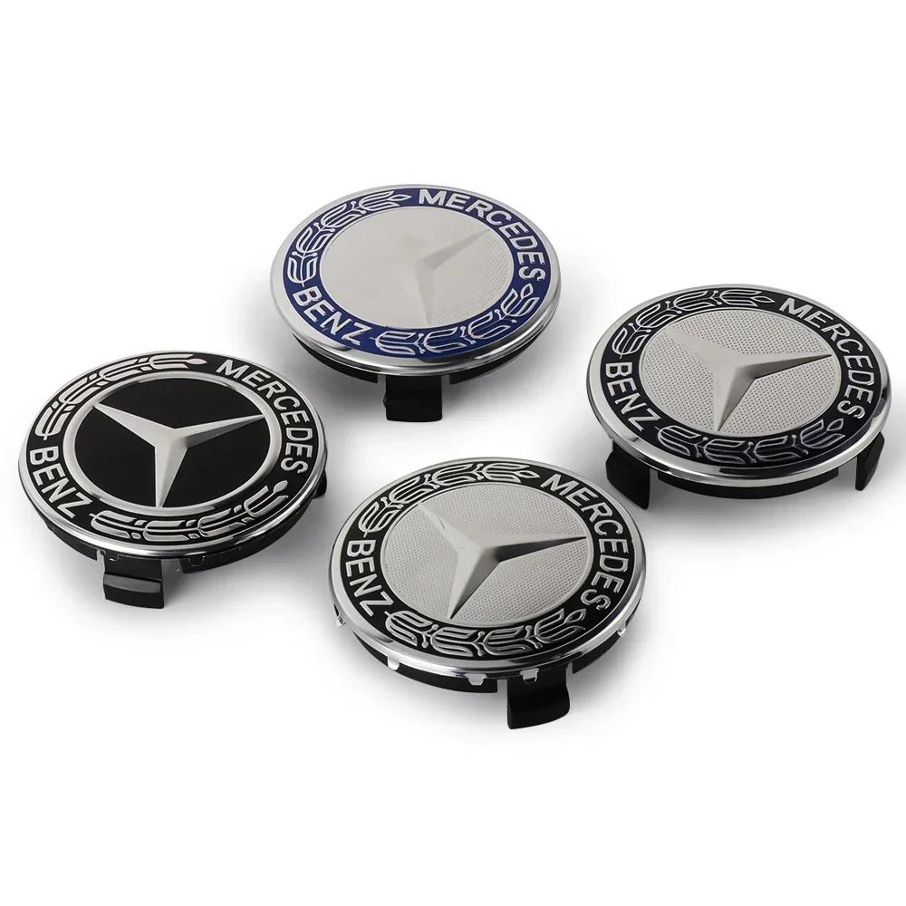 4pcs 75mm Car Wheel Center Caps Hub Caps For Mercedes Benz W176 W177 W204 W205 X156 X253 W117 W166 A C E CLA CLK GLE GLA GLC GLK KIY7