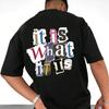 Es Ist Was Buchstaben Grafik Herren T-Shirt Sommer Baumwolle Mode Übergroße Kleidung Lässige Hip Hop Tops Locker Weiches T-Shirt in 2024