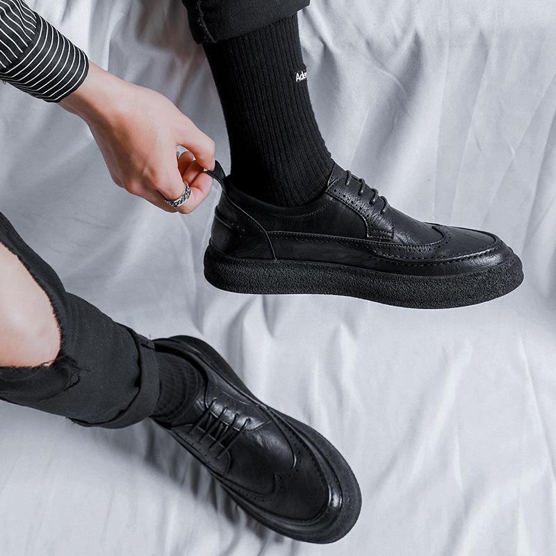 Frühling und Herbst Businesskleid Lederschuhe Herren Britische Freizeit Brock Geschnitzt Hohl Gutaussehend Hochzeitsschuhe 25830-R