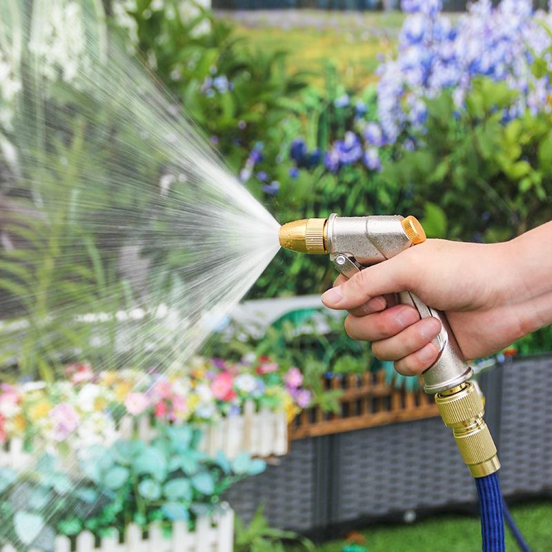 Heavy-Duty All-Metal Car Wash Nozzle - High-Pressure Spray for Household Use, Connects To Tap.