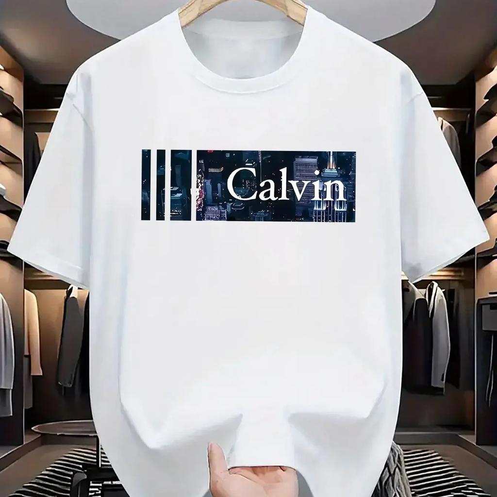 Sommermode 100% reine Baumwolle Herren T-Shirt, lässig und atmungsaktiv, hochwertiger Buchstabendruck, weich und bequem