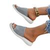 Flat Bottom Slippers Women Summer Round Head Mesh One Word Outer Wear Breathable Casual Sandal Slippers