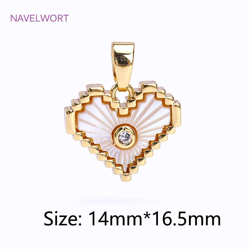 Wholesale 18k Gold Plated Brass Heart/Butterfly Pendants Charms,Natural Shell Charms For Jewelry Making,DIY Necklace Accessories
