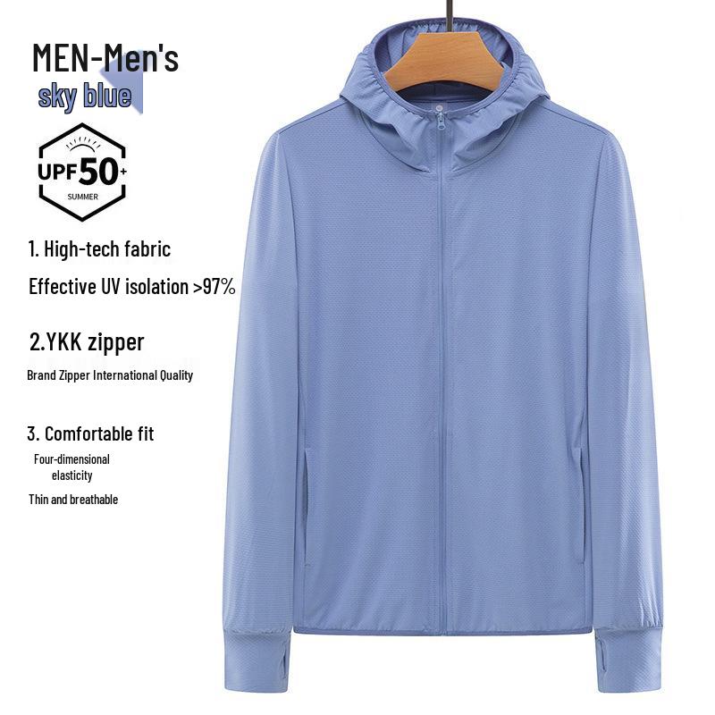 Erkek ve Kadın UPF 50+ Buz İpeği Uzun Kollu Güneş Koruyucu Ceket