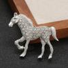 1Pc Zinc Alloy Vintage Horse Brooch Gift Diamond Inlaid Exquisite Vintage Cloth Decoration