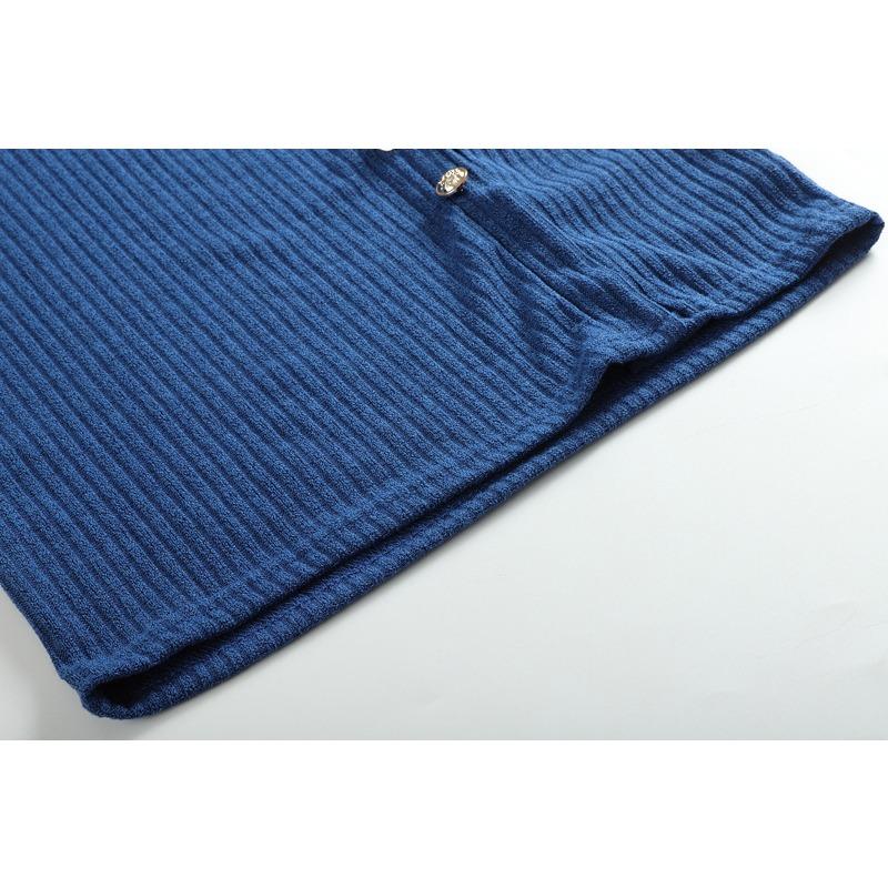 Spring and Autumn Women's Dress Button Sexy Package Hip Dress Long Sleeve Dress