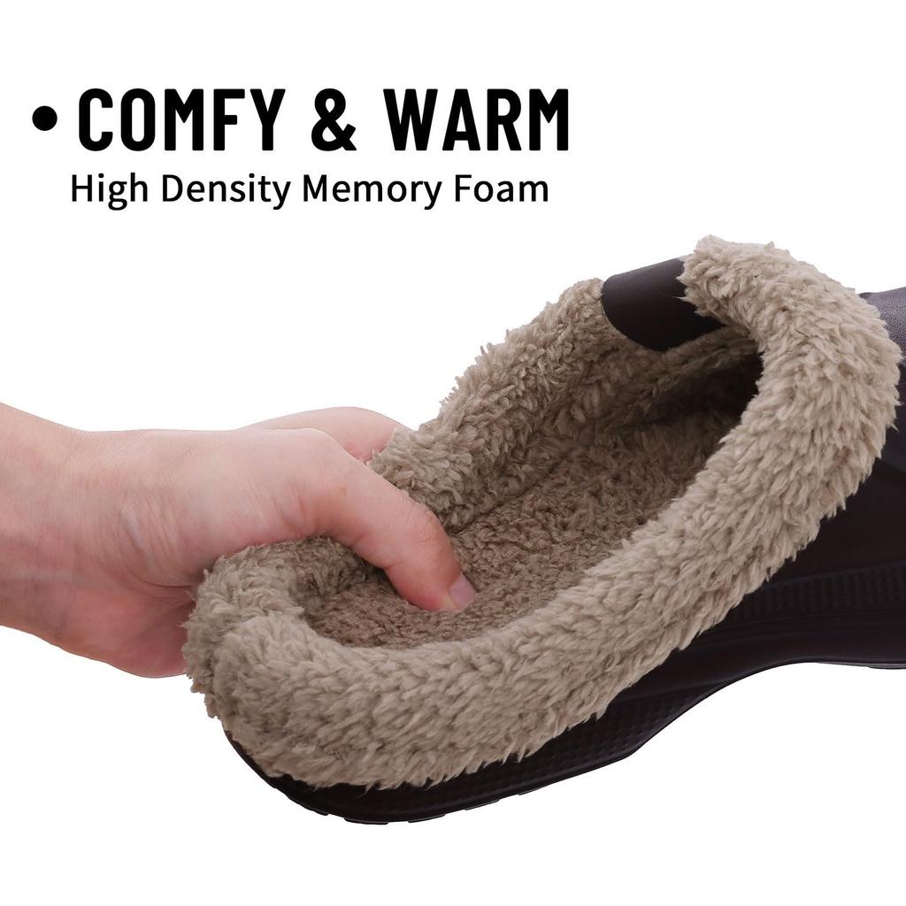 Fashion Kidmi Klassische Pelzschuhe für Herren Damen Gefütterte Clogs Wasserdichte Schuhe Winter Fuzzy Hausschuhe für Damen Herren Indoor- und Outdoor-Schuhe