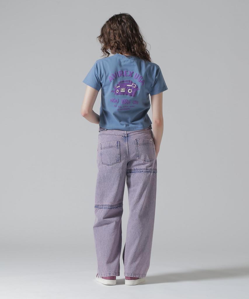 Avirex FOAMING USA M Size 115 Blue Gray T-SHIRT Women's 783-5135609