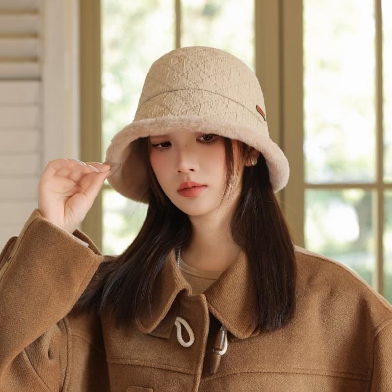 Herbst- und Winterhut Damenmode Plüsch-Bucket-Hat Warmer Plüsch-Basin-Hut Winddichter Reisehut Winddichter, dicker, warmer Hut zum Skifahren, Laufen, Radfahren