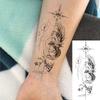 1 Blatt Totenkopf Schmetterling Rose Temporäre Tattoos Für Frauen Männer Hände Fuß Nacken,Temp Fake Tattoo Aufkleber Langanhaltend Wasserdicht
