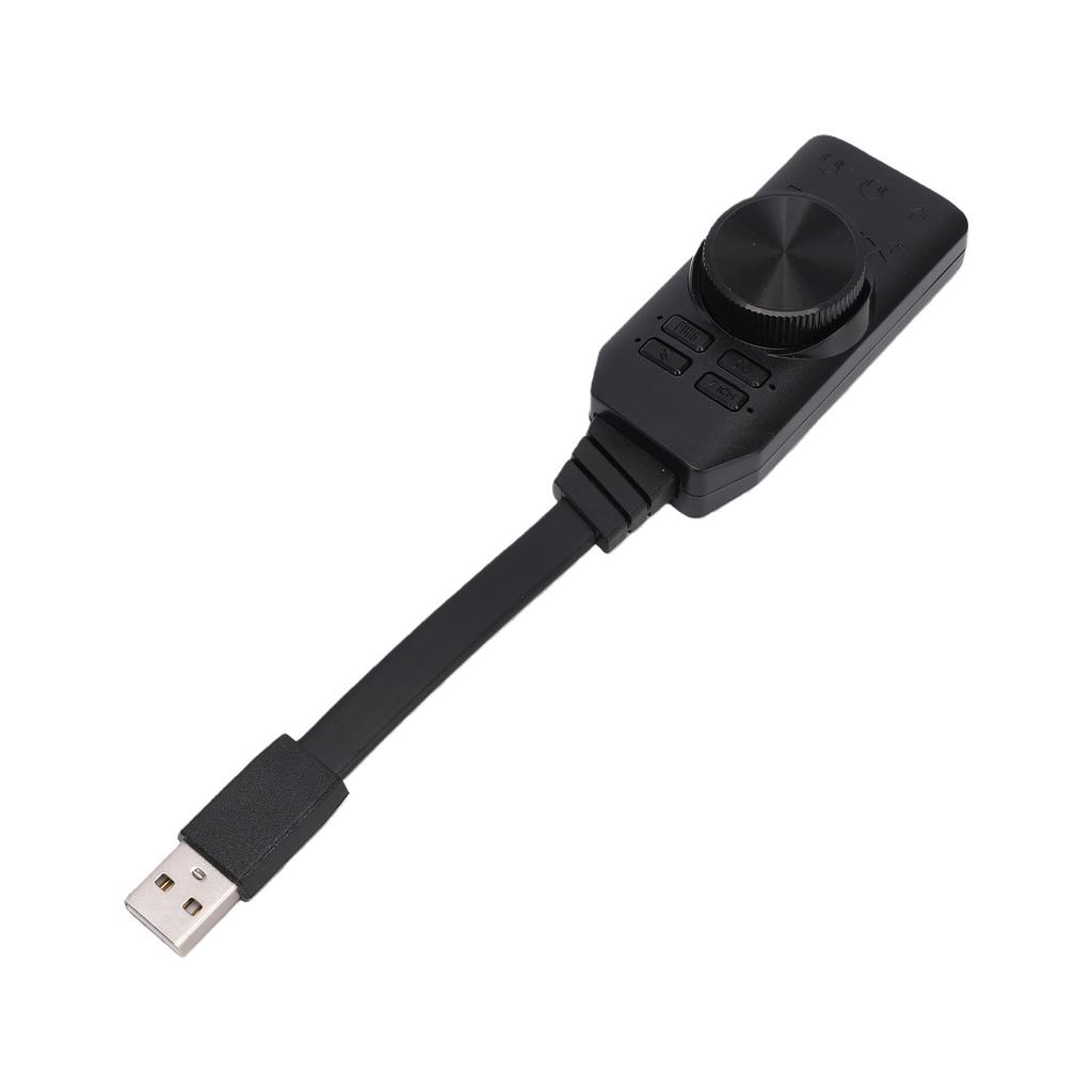 USB Sound Card 7.1 Surround Sound Adapter External Stereo Audio Jack Converter with Volume Control Mic Mute for PC