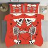 Gothic Style Skull Duvet Cover Set,Skeleton Bedding Set, Microfiber Duvet Cover Set with Zipper Closure for Teens and Adults