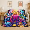 Cartoon R-Robloxs Game Gamer Flannel Blanket Soft Warm Throw Blanket for Bedroom Living Room Bed Travel Camping Picnic Gift