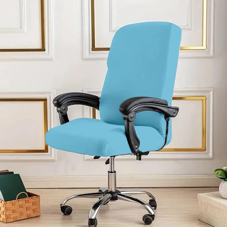 Elastic Zippered Office Chair Cover Durable Dust-proof Minimalist Gaming Chair Slipcover Solid Color Supply Chair Protector