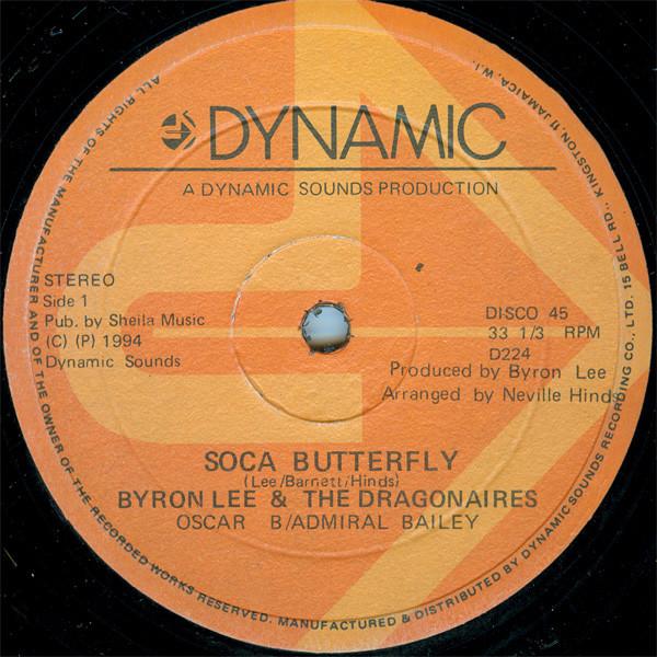 

12inch Record BYRON LEE THE DRAGONAIRES Soca Butterfly D224 Dynamic Sounds 1994 Jamaica Reggae Ska Dub Used