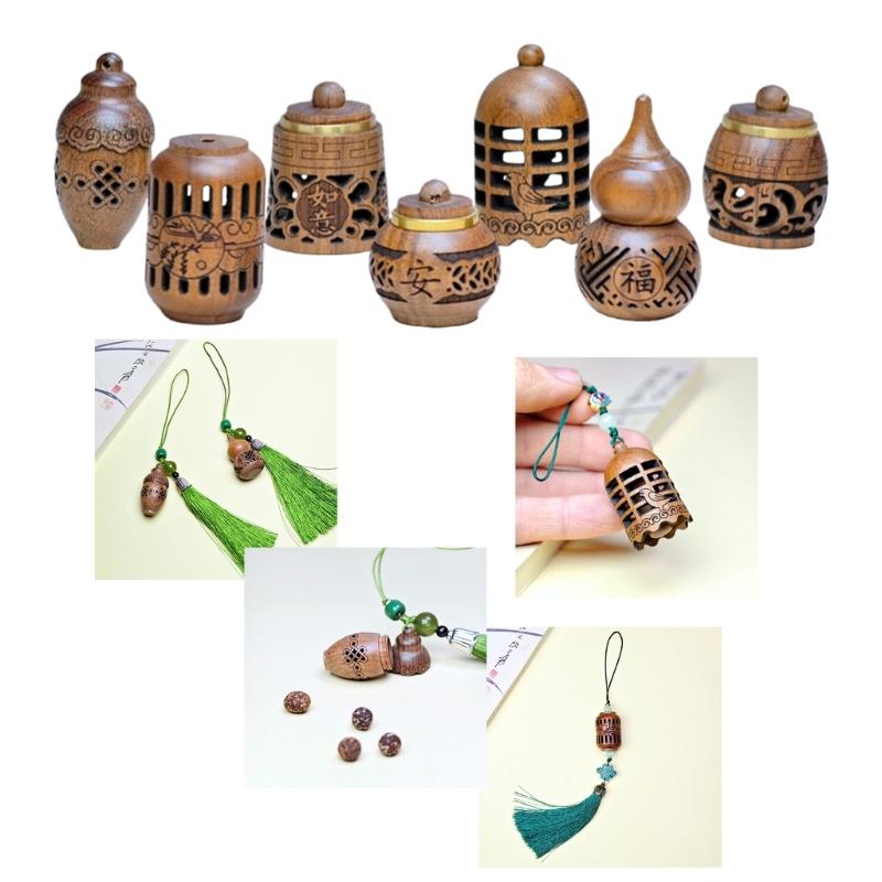 Dispenser di Fragranze in Legno Intagliato Per Oli Essenziali Incensi Sfera Diffusore Profumato Bottiglia Come Decorazione da Appendere per la Casa