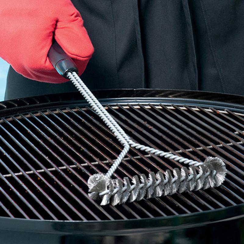 Grill BBQ Bürste Edelstahlborsten Antihaft Reinigungsbürsten Barbecue Lockenbürste Reinigungsgerät Grillzubehör