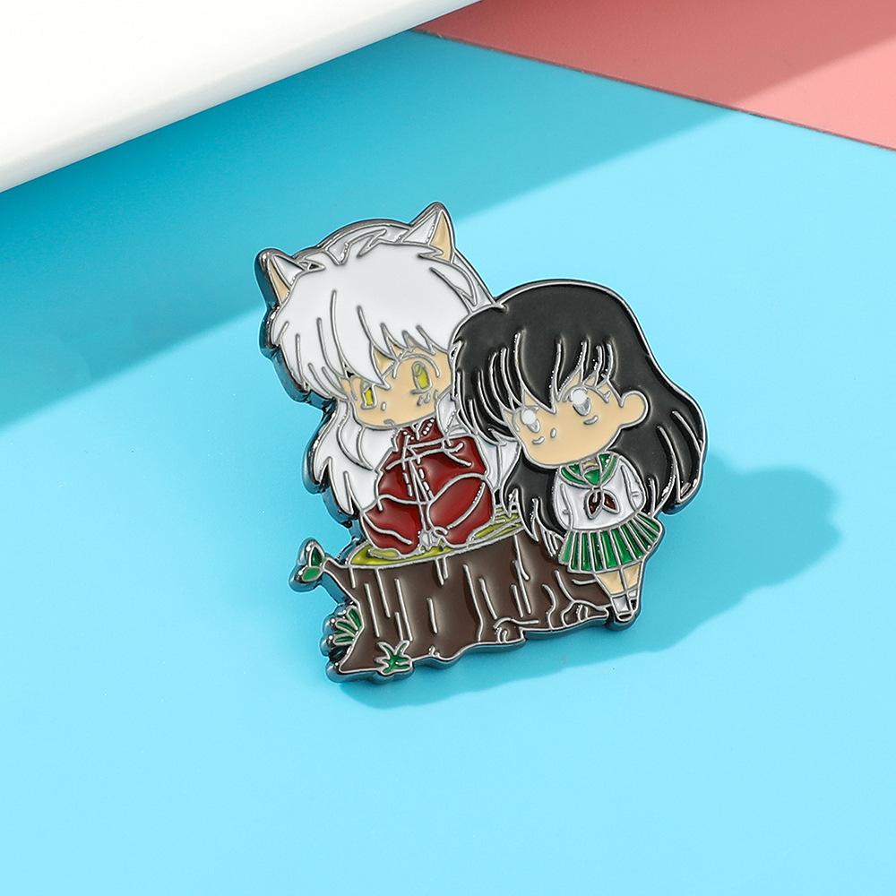 Stylish Japanese anime, cute Inuyasha and Nipporo Govi metal brooch jewelry