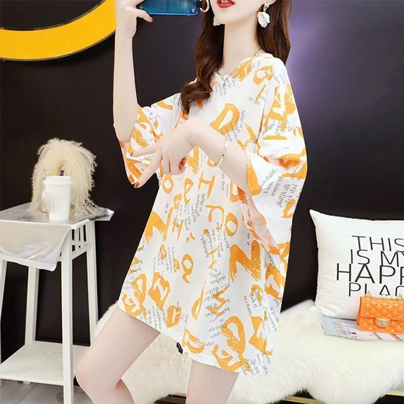 

Толстовка с коротким рукавом, футболка, женская летняя футболка с коротким рукавом, студенческий непринужденный топ с принтом в иностранном стиле M