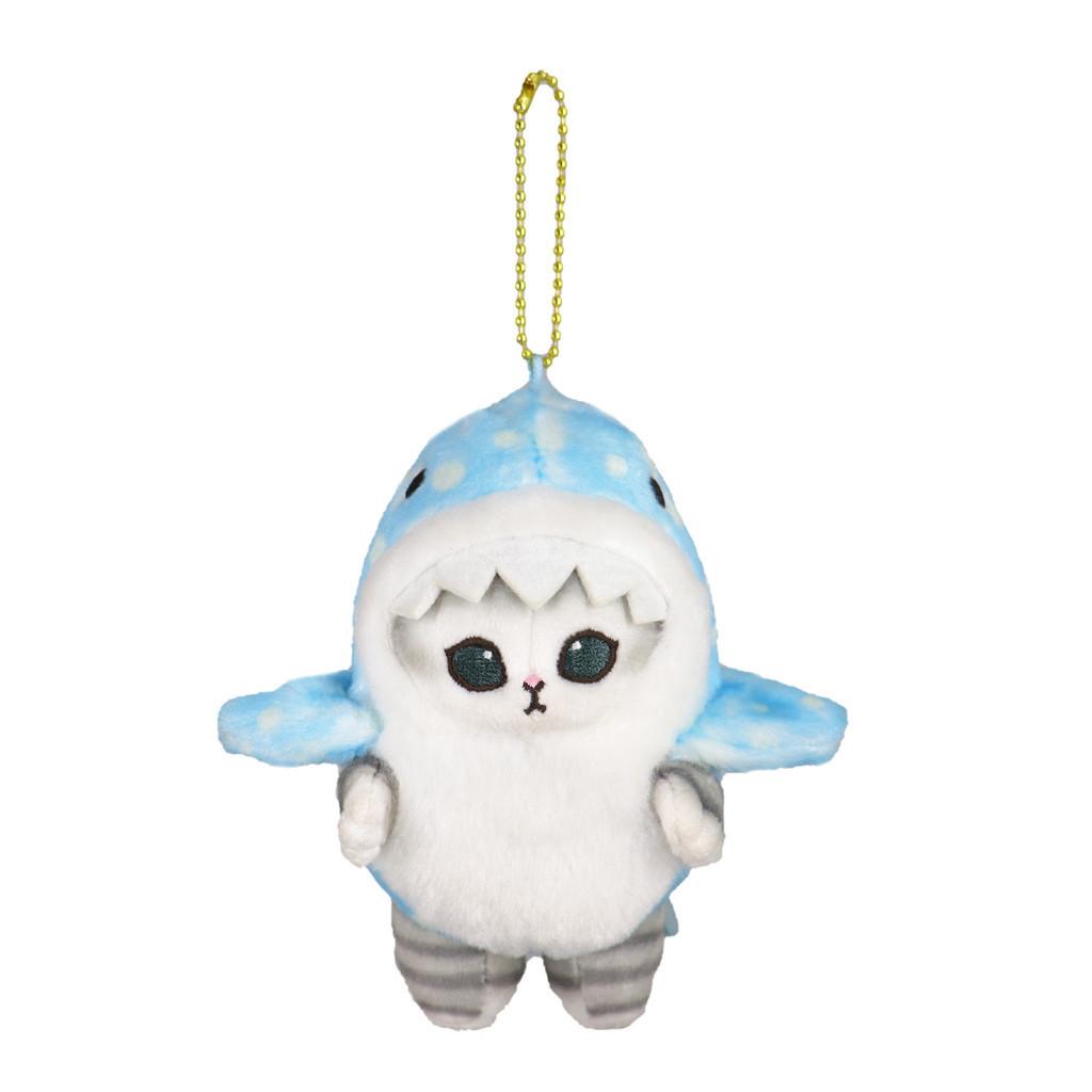 Entzückende Hai-Katzen-Plüschpuppe Niedlicher Garnelen-Katzen-Taschenanhänger Weiches Stofftier