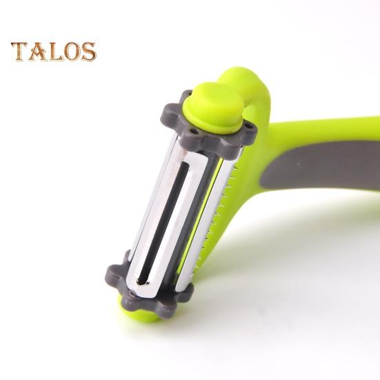 Edelstahlklingen, 3-in-1-Obstschäler mit Julienne-Funktion, rutschfester Griff, Obst, Gemüse, Kartoffeln, Karotten, Gurken, Schäler, Küchenhelfer