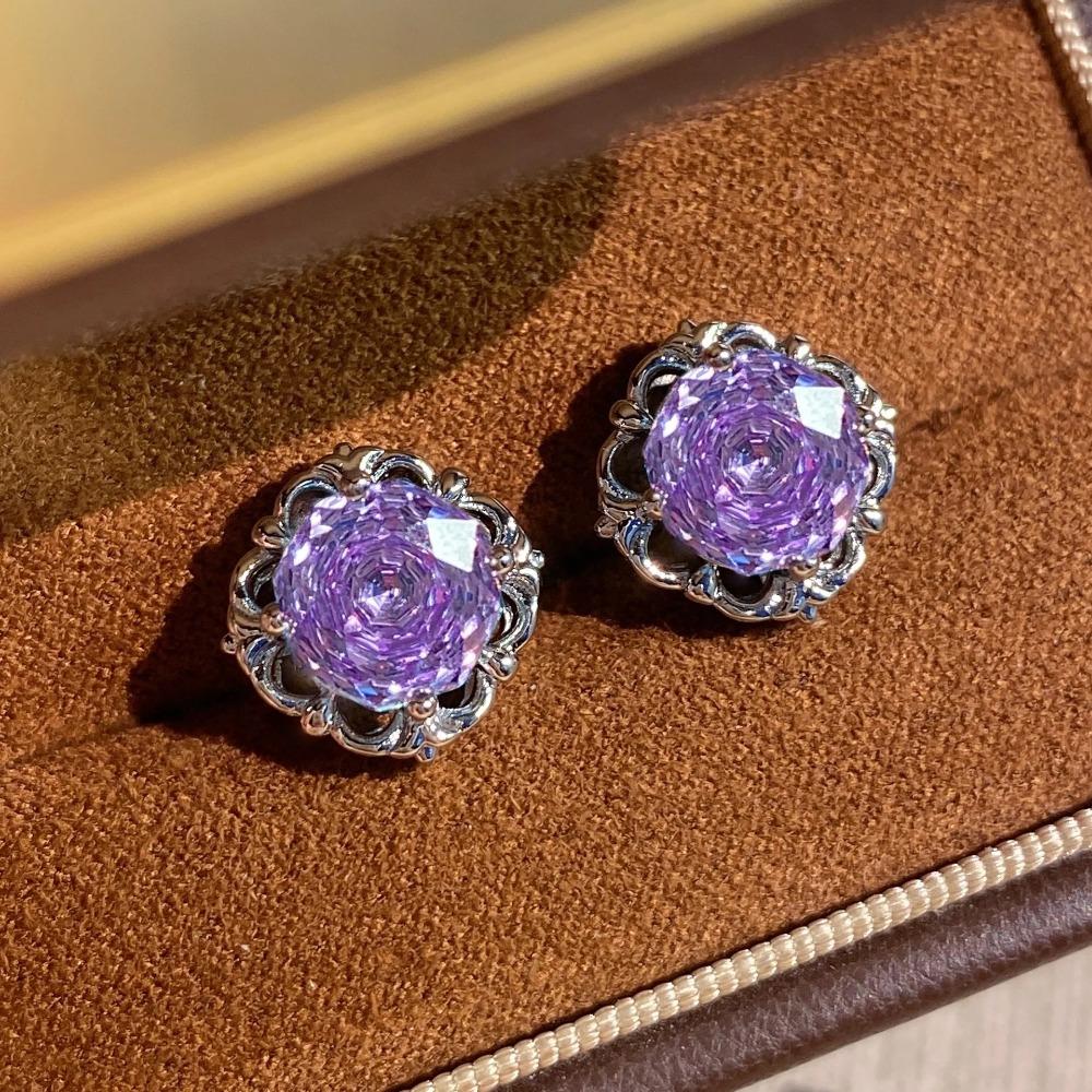 925 Sterling Silver High Carbon Diamond Rose Cut Flower Bright Jewelry Set Charm Ladies Preferred GiftGood Product