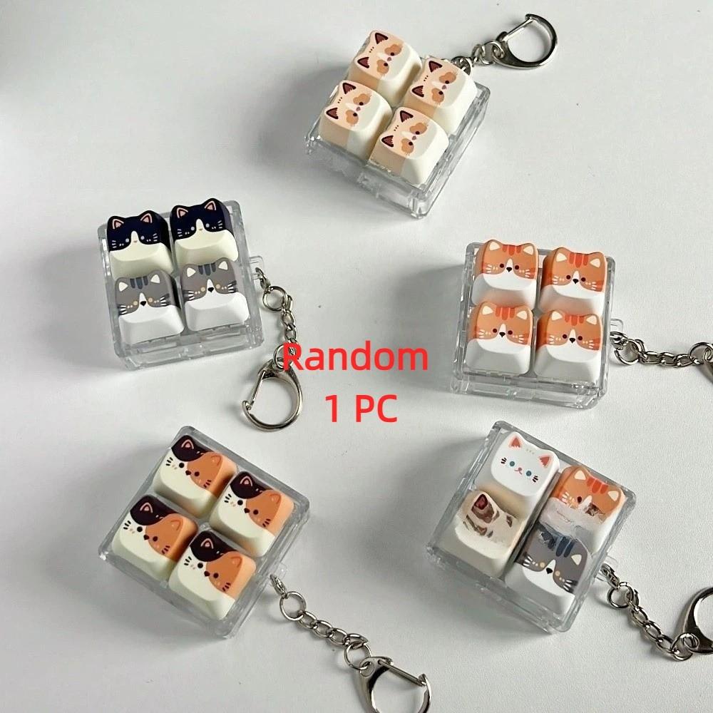 Keyboard Anti-stress Toy Pendant 2/3/4/6/9 Keys Cat Fidget Keychain  Children Adults