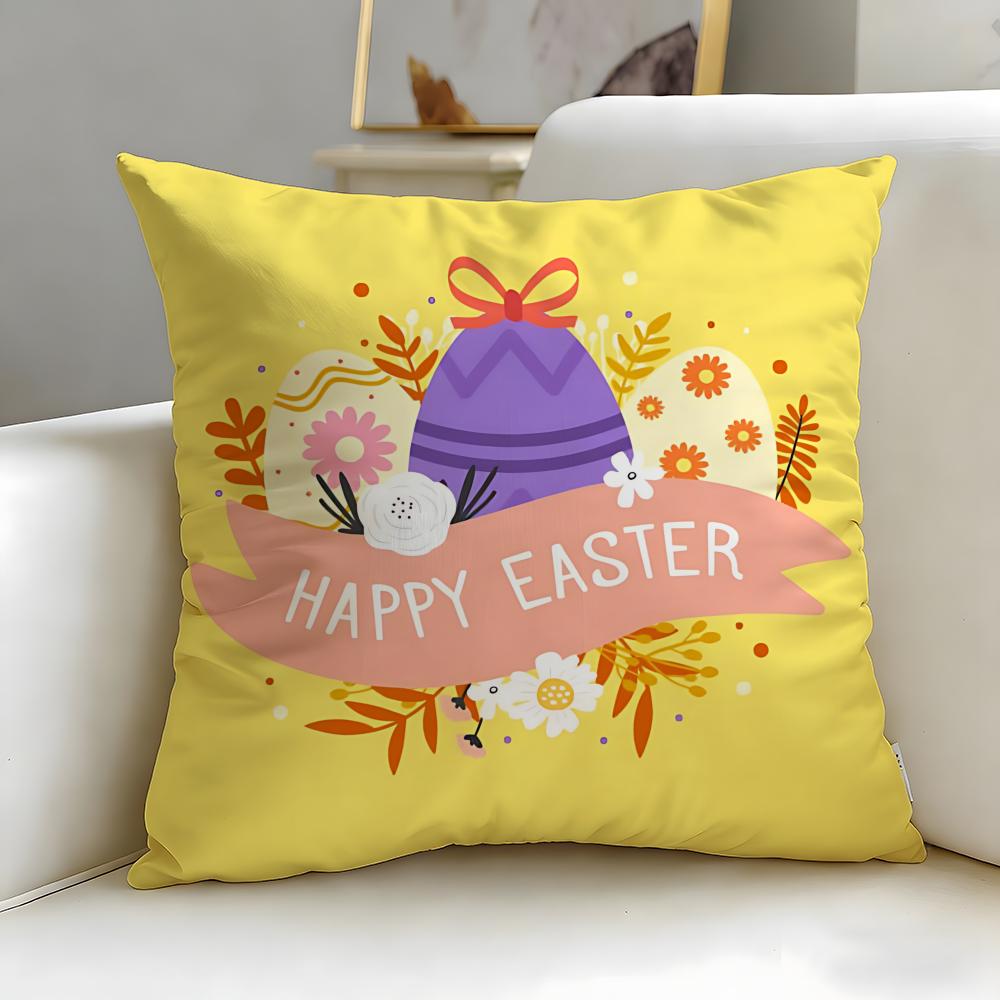 Holiday Easter Cushion Cover Soft & Easy-Wash Pillow Case – Versatile For Couch, Bed, Travel And Office