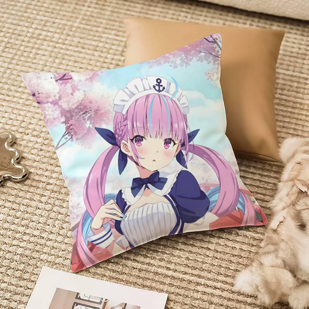 H-Hololive M-Minato Aqua Kissenbezug Milbenabweisend Unsichtbarer Reißverschluss Sofa Bett