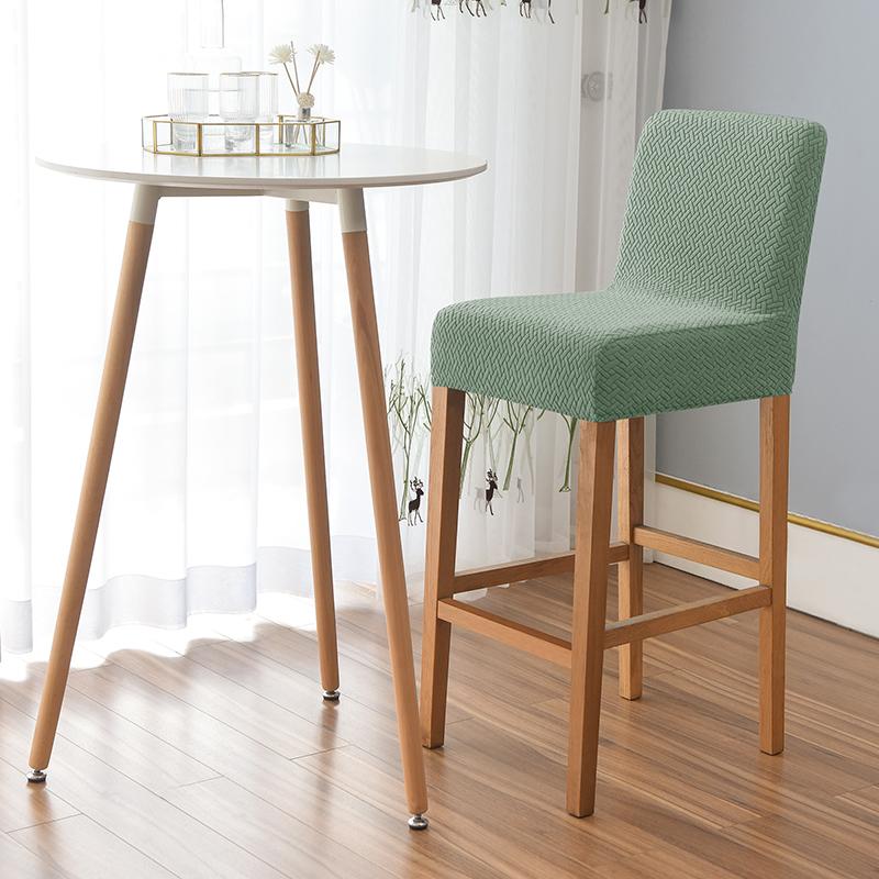 T -Jacquard Elastic Short Back Chair Cover Stretch Bar Stool Covers For Cafe Home Anti -Dirty Anti -Scrath S Size Seat Slipcovers