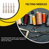 5 Pieces Wood Felting Handle Holder with Needles DIY Crafting Felt Needlework Tool Handicraft Accessory Professional