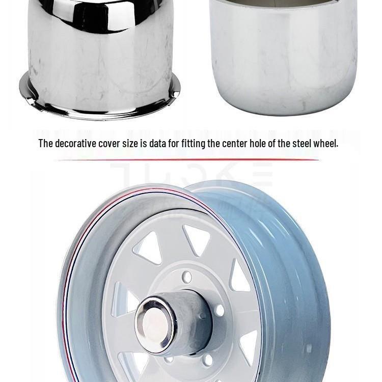 Decorative Wheel Hub Covers for Camper Trailers - Steel Rim Dust Protection