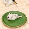 Ceramic Frog Calligraphy Pen Holder and Paperweight Set