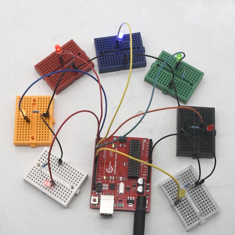 SYB-170 Mini High-Quality 170-Hole Breadboard - Colorful Splicing Universal Experimental Perforated Board