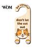 Cat Room Entrance Warning Door Handle Sign, Wooden Cartoon Hanging Reminder, Pet Sign Safety Knob Hanger, for Bedroom And Entryway Doors Decorative