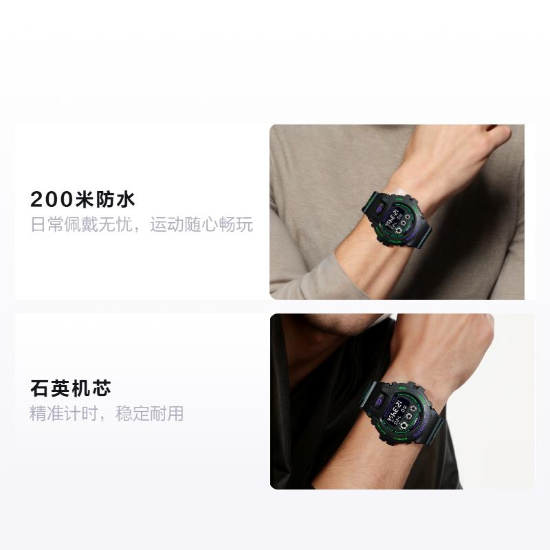 

CASIO × RADIO EVA joint model G-SQUAD series G-SHOCK series Neon Genesis Evangelion Street LCD display Quartz resin strap men s watch black DW-6900FS чорний