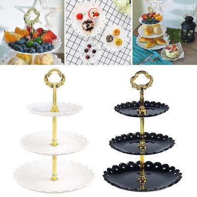 3patrový stojan na dort, talíř na ovoce, podnos, displej, držák na cupcake, police, stohovatelný, odnímatelný, držák na dezerty na narozeninovou oslavu, svatbu