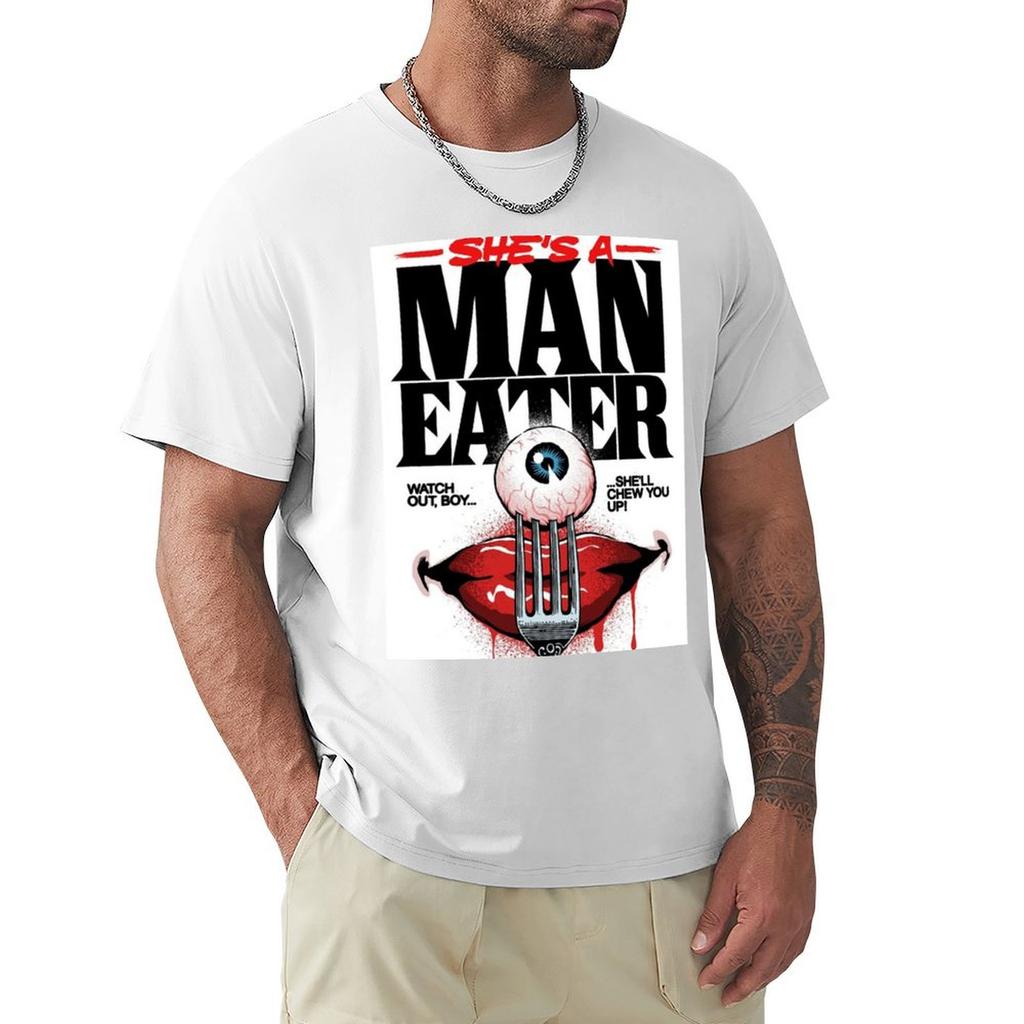Man Eater TShirt Korean Fashion Blouse Clothing for Men