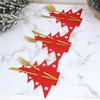 Christmas Felt Cutlery Cover Merry Christmas Decor for Home 2025 Navidad Natal Snowflake Knife Fork Bags Ornament New Year 2026