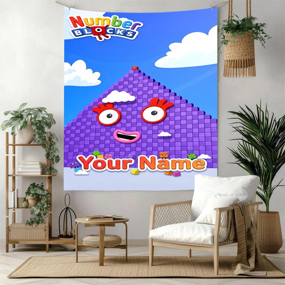 Numberblocks Customize Text Tapestry Decorative Wall Tapestry Vibrant Fade-Resistant Print Great for Living Room Decor Ideal for All Seasons