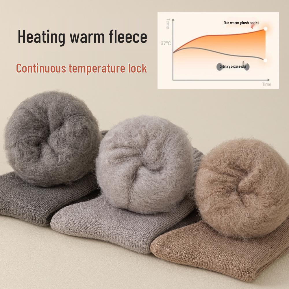 Men's Thick Fleece-Lined Winter Socks - Warm Cotton High Tube, Long Tube Style
