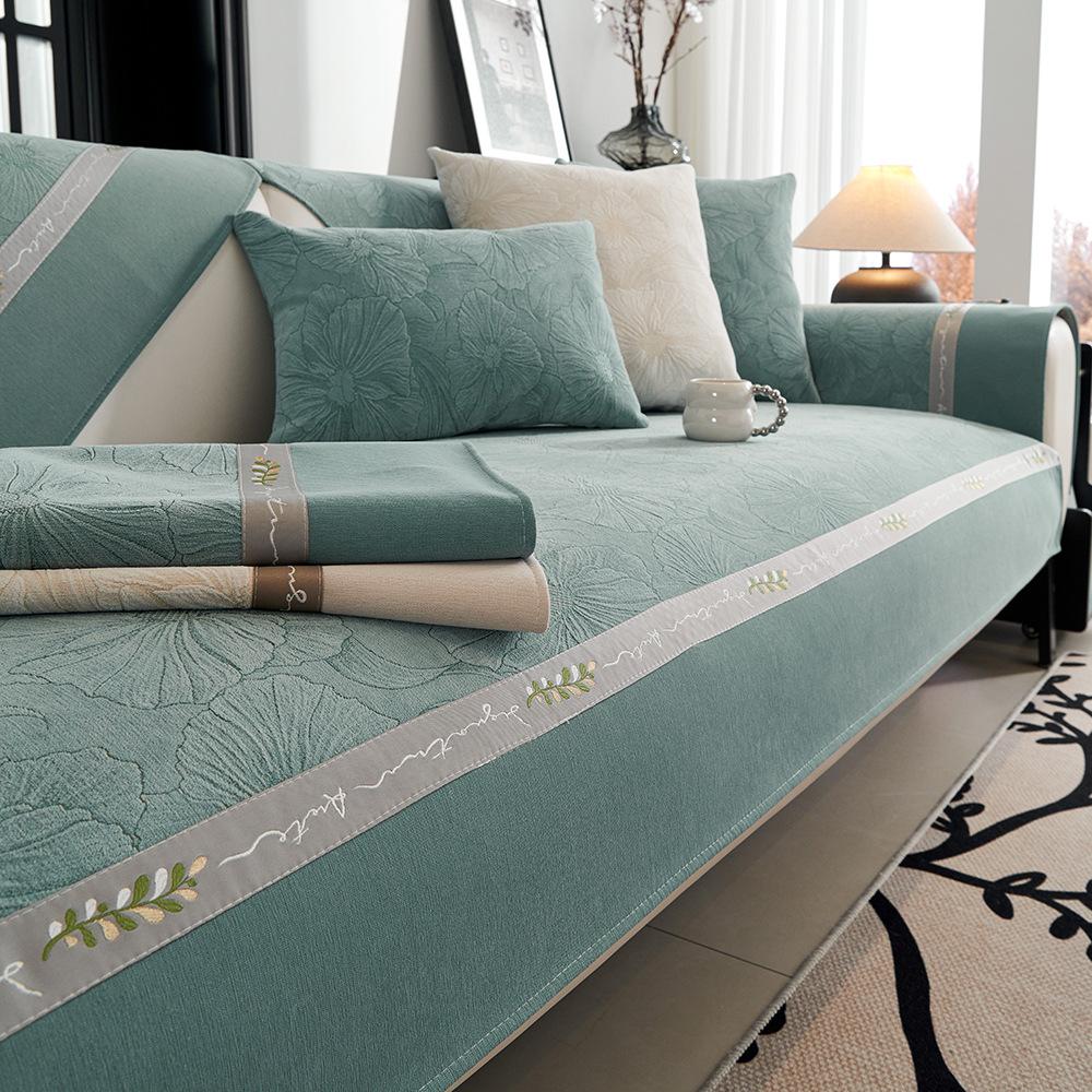 Французский коврик для дивана из синели с жаккардовым противоскользящим утолщенным — фото 9