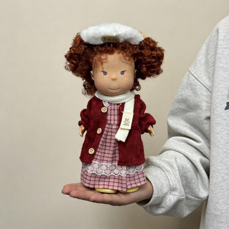 Pippa Potato Doll 24cm Vinyl Figurine Curly Red Hair Green Plaid Outfit Collectible Toy Home Decor Girl Birthday Surprise Gift