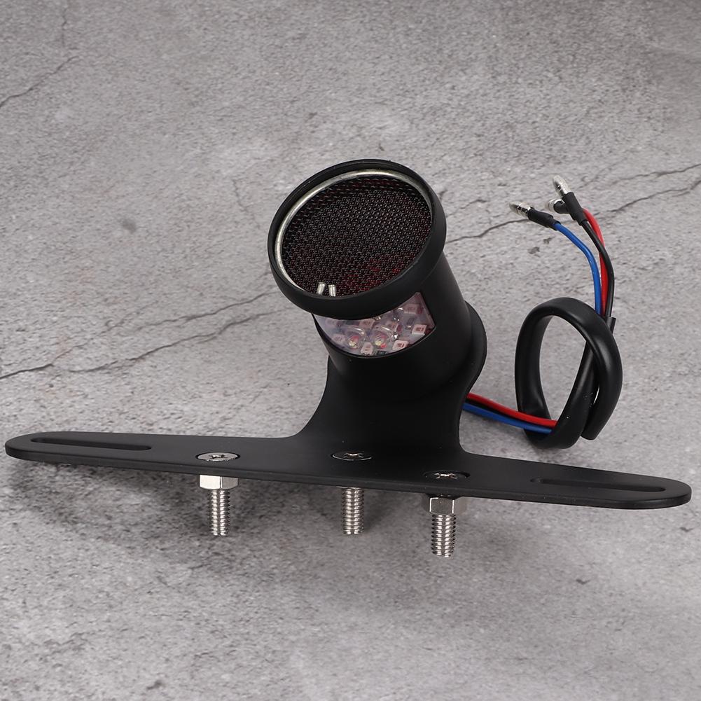 Vintage Style Motorcycle LED Light Universal Tail Brake Light Lamp With License Plate Bracket