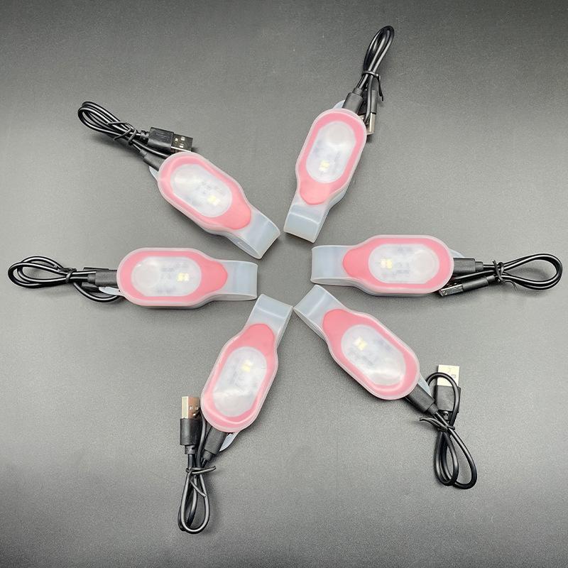1 Satz Clip-On Fahrradrucksack Warnlampe Mini Wiederaufladbar Magnetisch Silikon LED Sicherheitslicht Für Outdoor Sport Camping Wandern